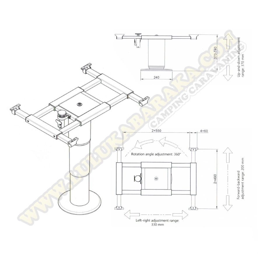 Pie mesa MTS regulable eléctrico