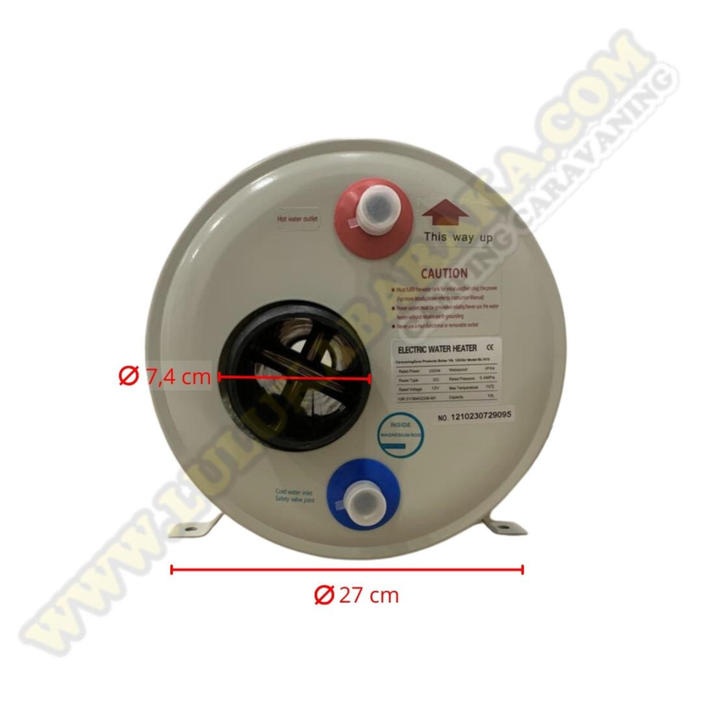 Boiler presión CZ 12V/200W 10 l. + aire
