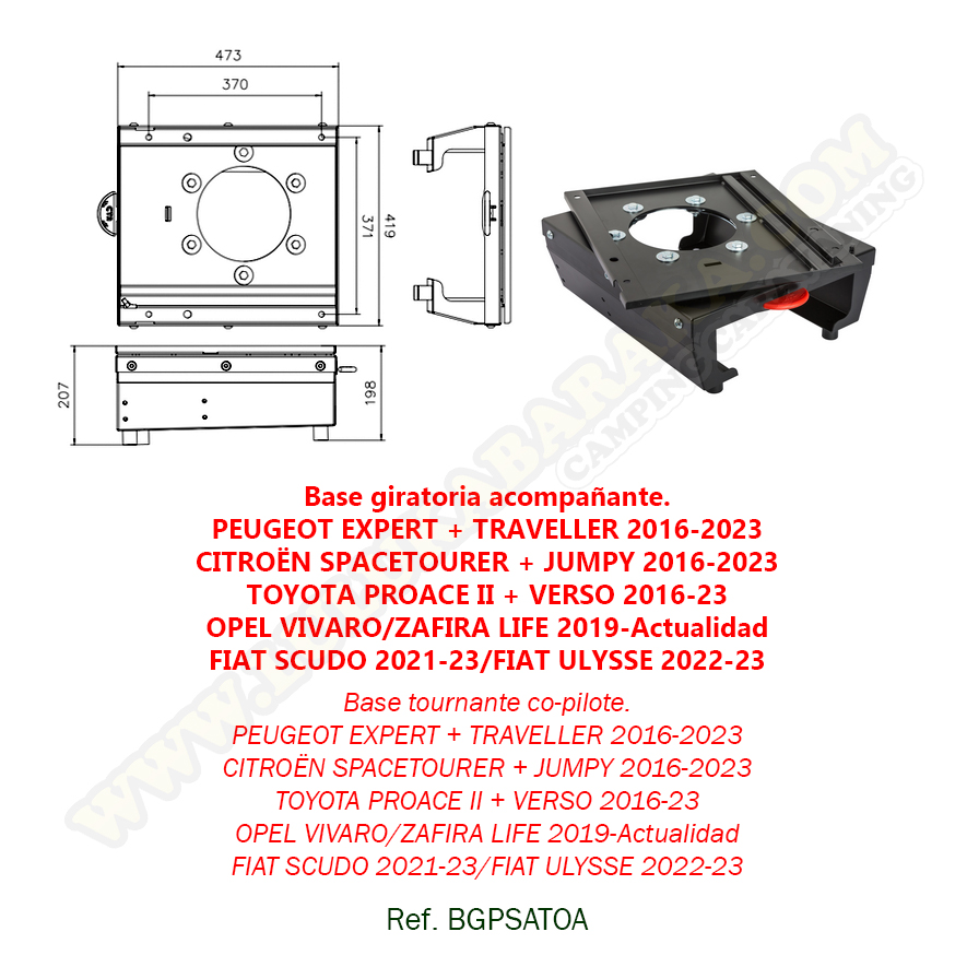 Bases Giratorias CTA (varios modelos)