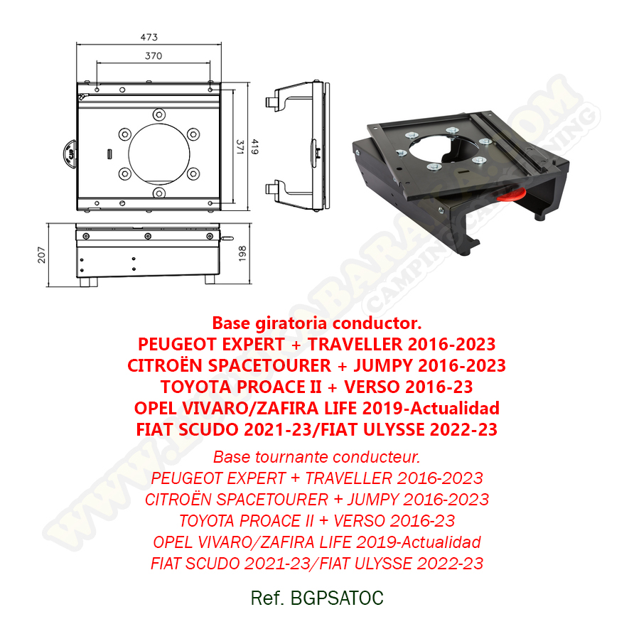 Bases Giratorias CTA (varios modelos)