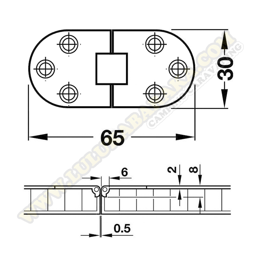 Bisagra para mesa plegable (2 unidades)