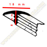 Canto T gris oscuro 5 m.