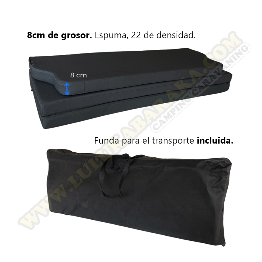 Colchón plegable T5-T6 Negro