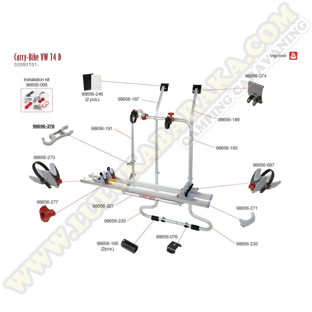 Despiece Carry-Bike VW T4 2 puertas