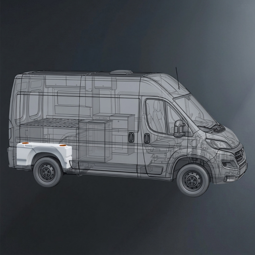Depósito paso de rueda 125L Ducato y + (48 cm alto)