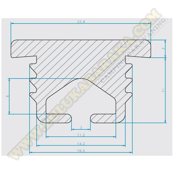 Difusor para tira Led 22,4mm
