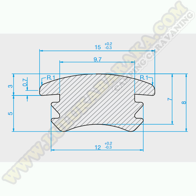 Difusor para tira Led 15mm