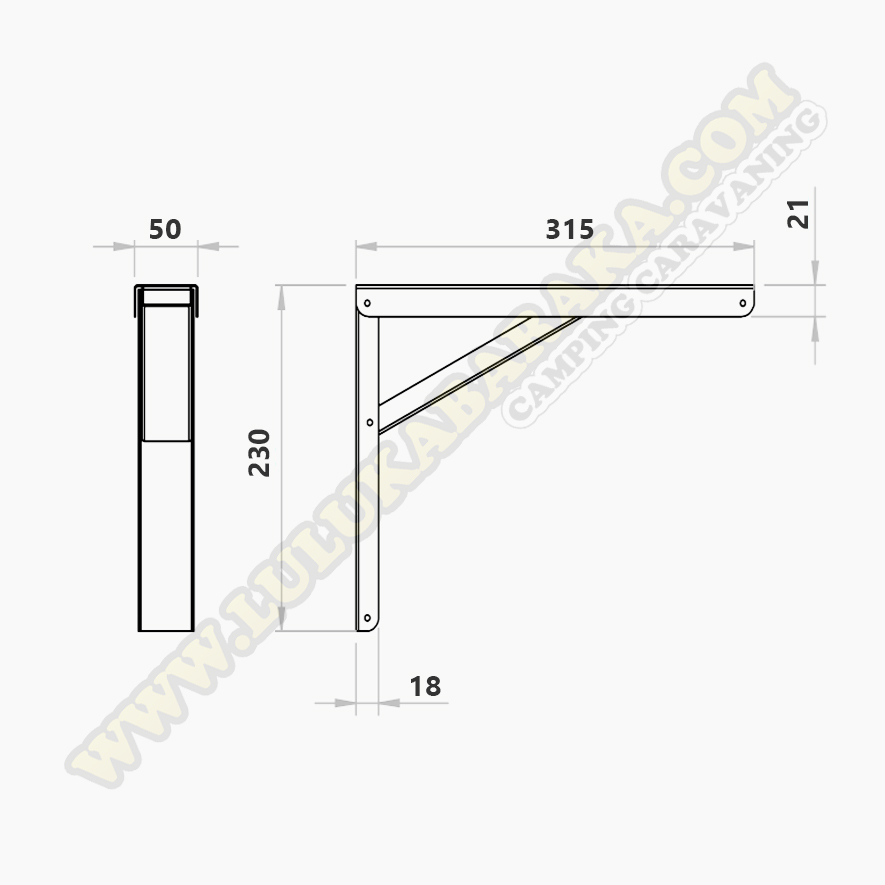 Escuadra plegable 315 mm negra JOKER