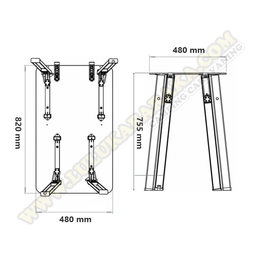 Mesa plegable en corredera para T5 / T6