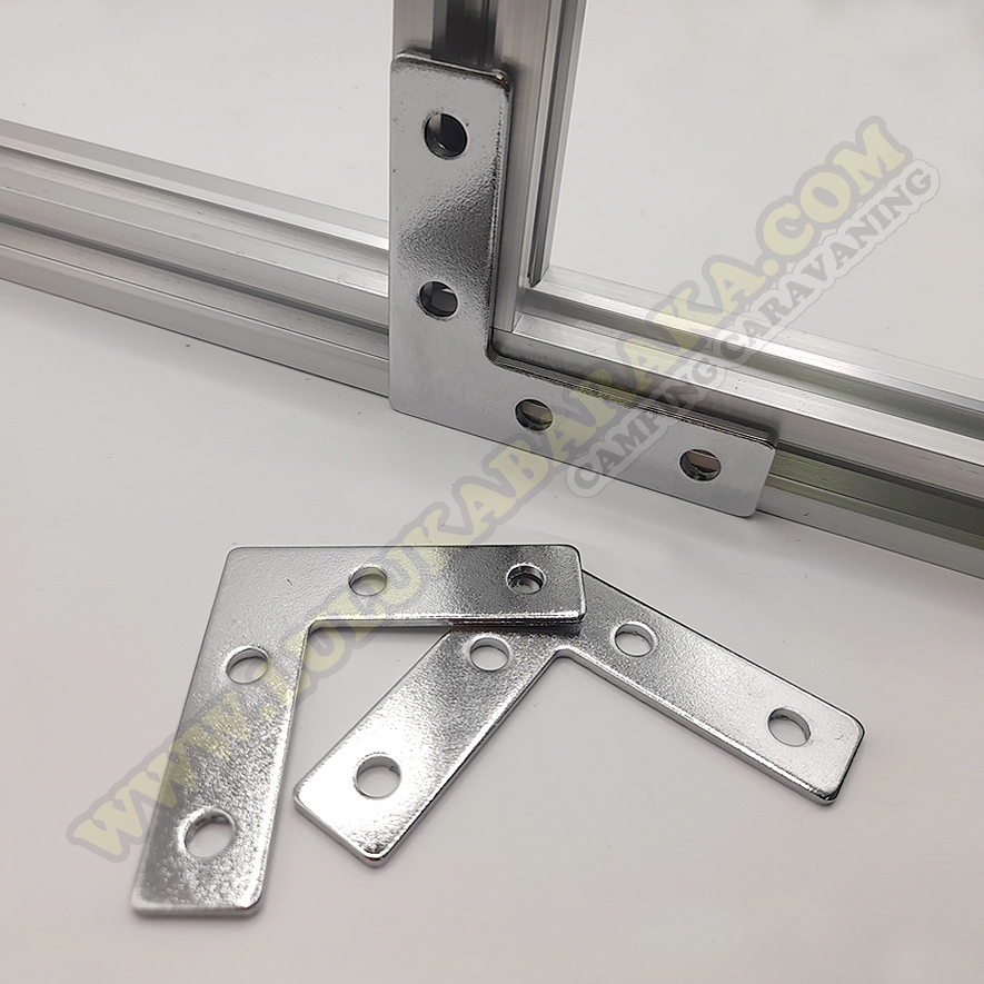 Placa de unión en forma de L para perfil de aluminio