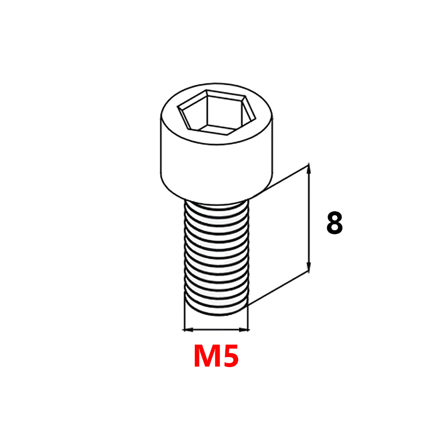 Tornillo de cabeza exagonal para perfil de aluminio