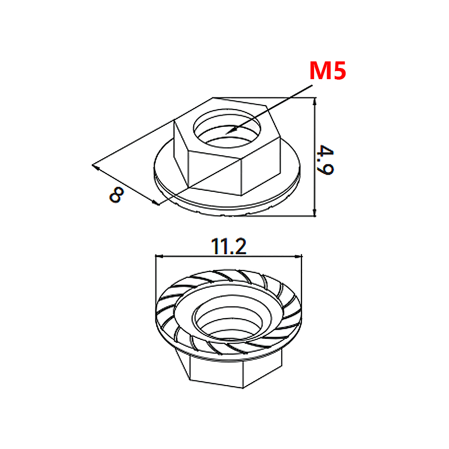 Rosca M5 para perfil de aluminio