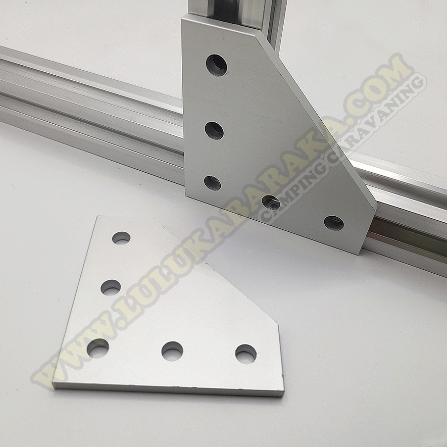 Placa de unión con 5 agujeros para perfil de aluminio