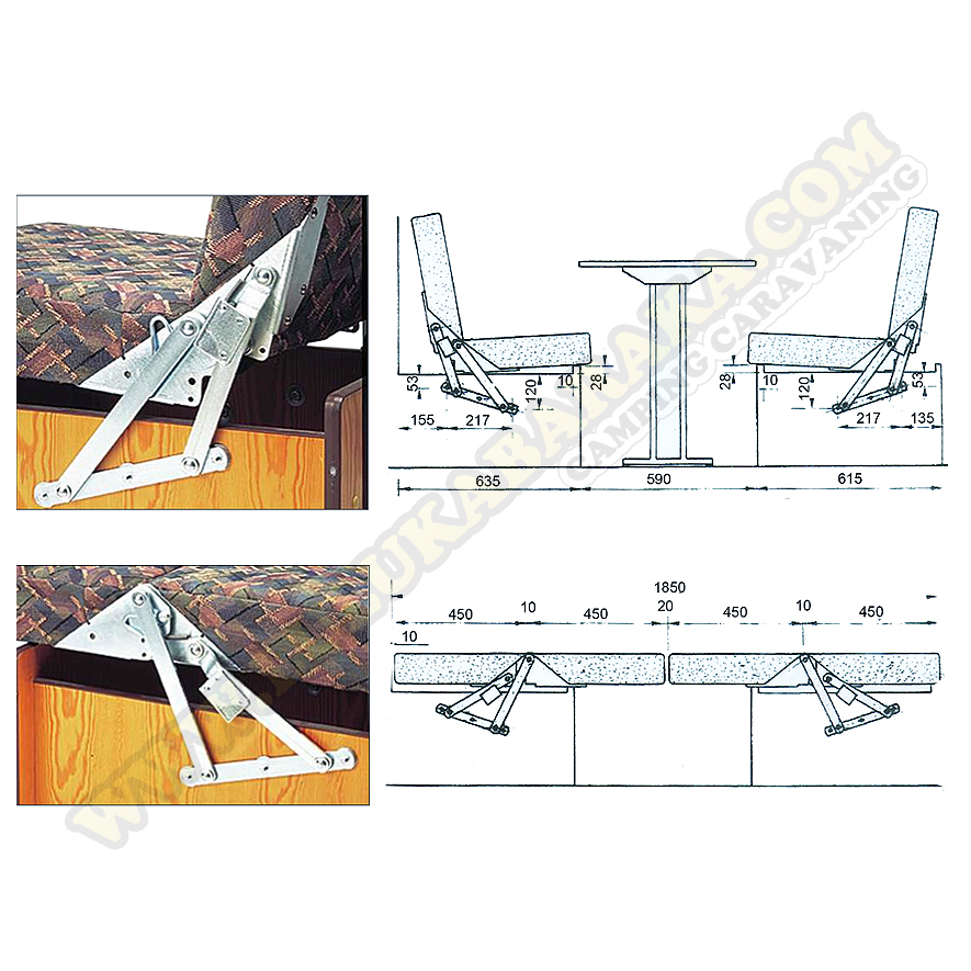 Soportes para asiento-cama abatibles