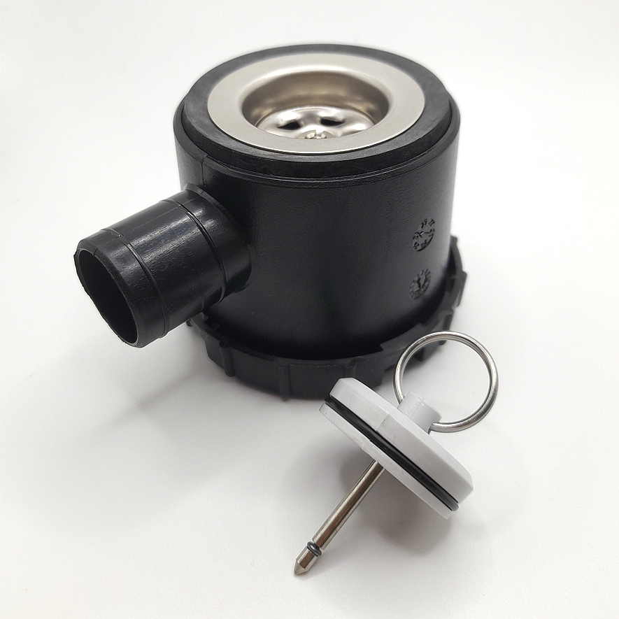 Sifón con tapón negro 33mm