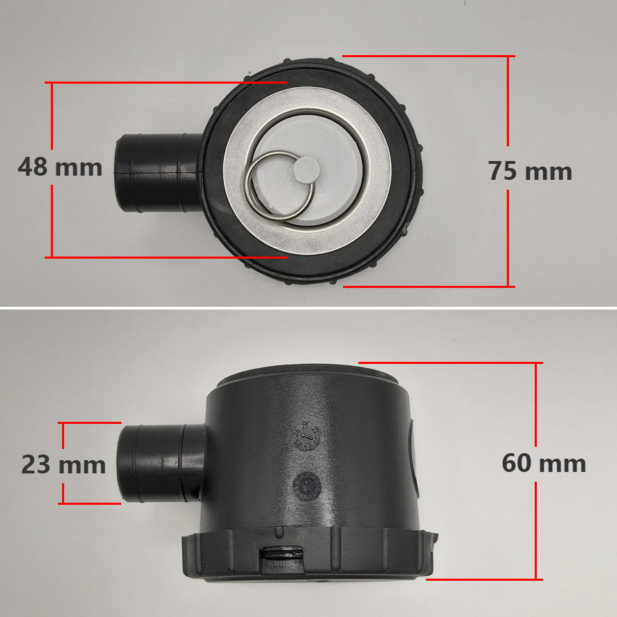 Sifón con tapón negro 33mm