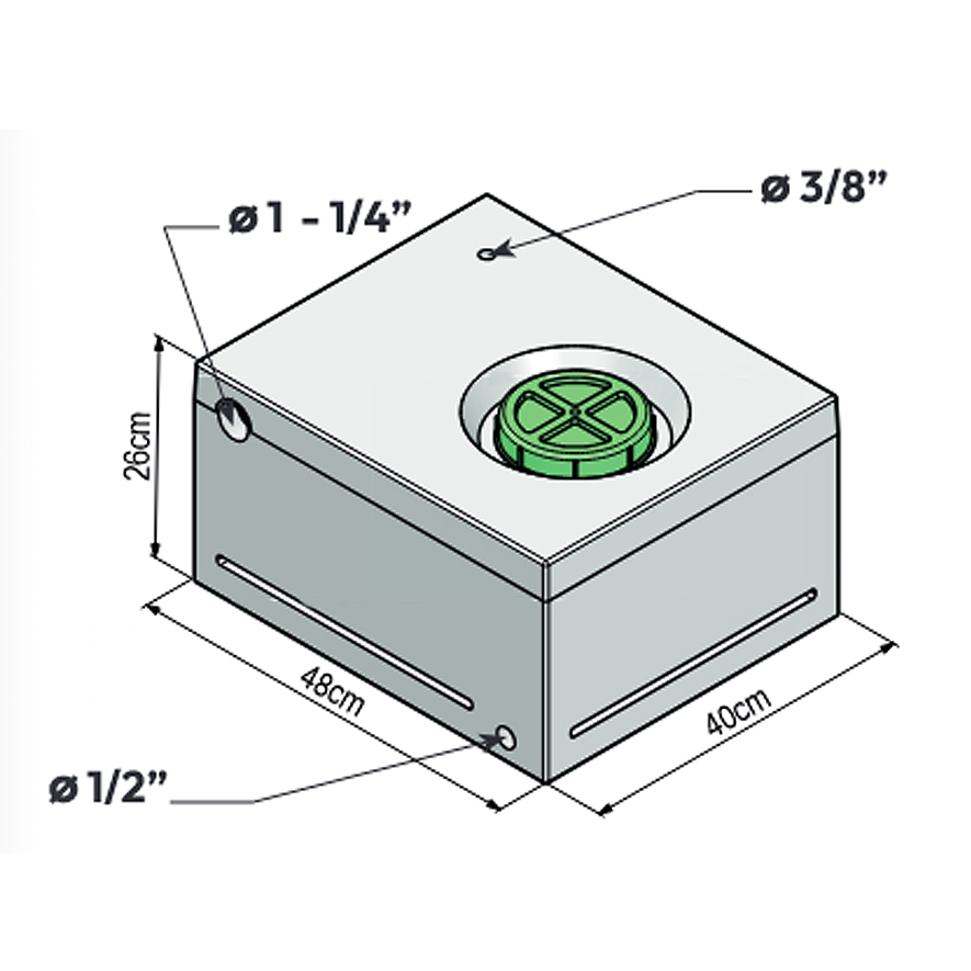 Depósito 48 LT 48x40x27 cm con insertos Fix System Vecamplast (RASTRO)